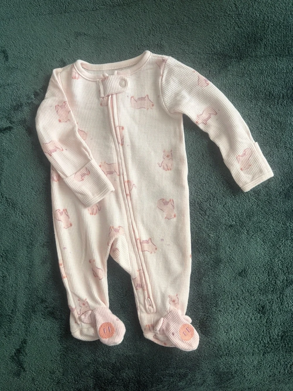 Carter's Light Pink Animal Print Footed One-Piece